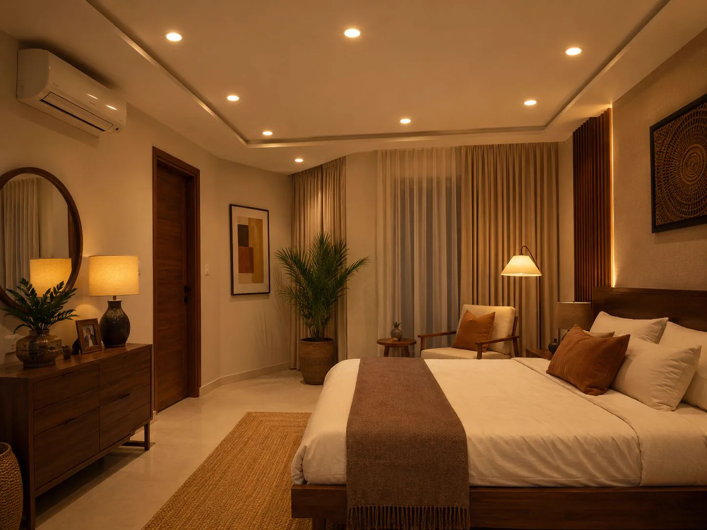 Chambre éclairée en LED encastré
